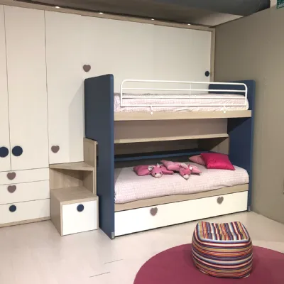 Cameretta Merlino Doimo cityline con letto a soppalco scorrevole in Offerta Outlet