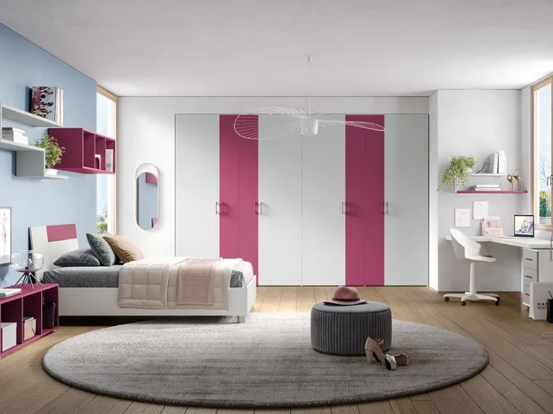 Cameretta Omnias Gruppo silwood in laminato opaco in Offerta Outlet