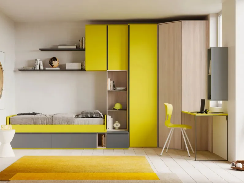 Cameretta in laminato opaco�Smart junior 40 San martino mobili scontata a PREZZI OUTLET
