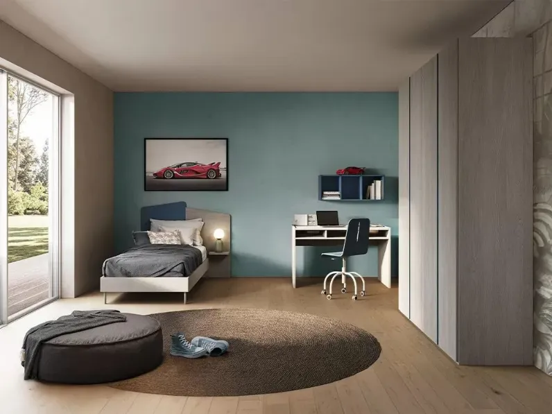 Cameretta Cameretta con scrivania Artigianale letti a terra a prezzo Outlet