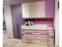 Cameretta Kids 1 Moretti compact con letto a terra in Offerta Outlet