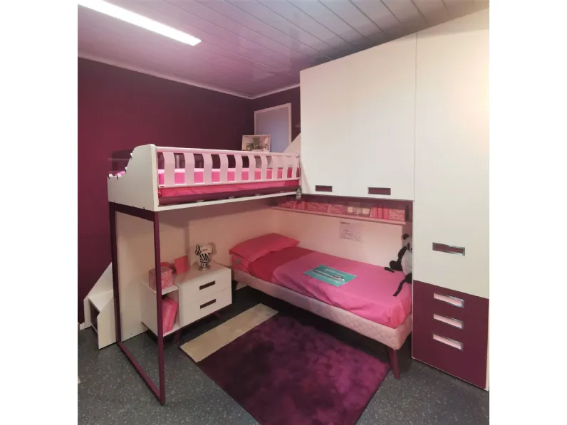 Cameretta Kids Moretti compact con letto a soppalco a prezzo Outlet