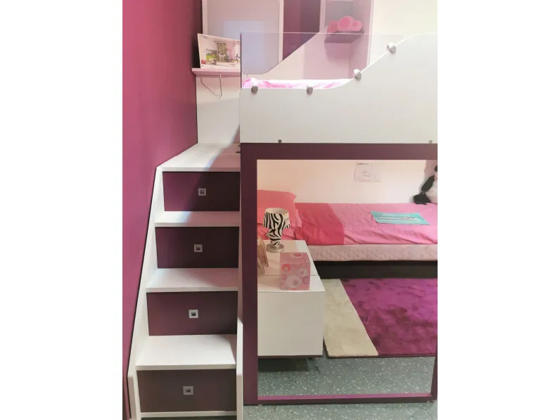 Cameretta Kids Moretti compact con letto a soppalco a prezzo Outlet