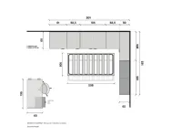 Cameretta Kids ponte Moretti compact con letto a ponte a prezzo Outlet
