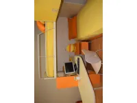 Cameretta Klou giallo arancio Battistellacon letto a ponte scontata