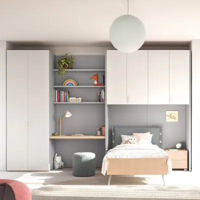 Cameretta Cameretta ponte 39 Mistral con letto a ponte a prezzo Outlet