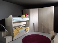 Cameretta Modello vip angolo Dielle con letto a castello scorrevole a prezzo Outlet
