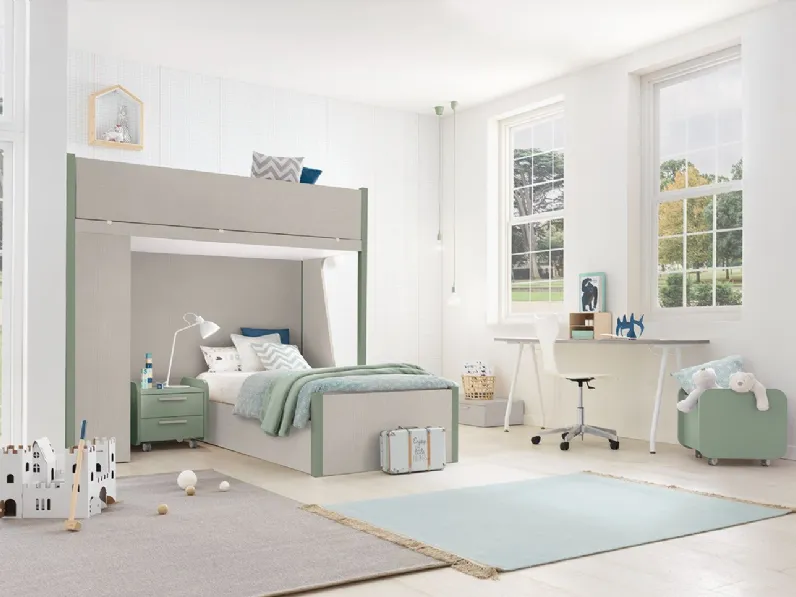 Cameretta Momenti k37 Febal in laminato opaco a prezzo Outlet