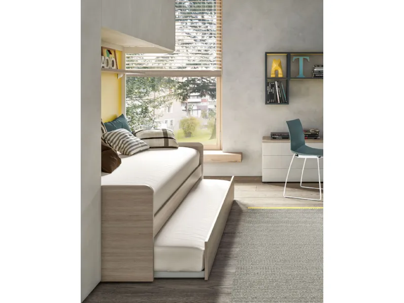 Cameretta Mottes: mobili fantasy 18, laccato opaco in offerta outlet.