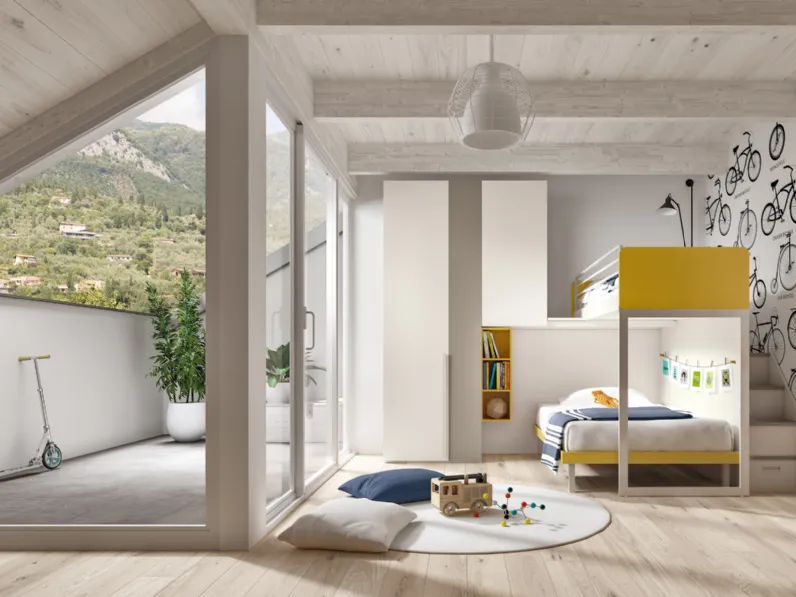 Cameretta Mottes mobili fantasy 24 Mottes selection con letto a soppalco a prezzo Outlet
