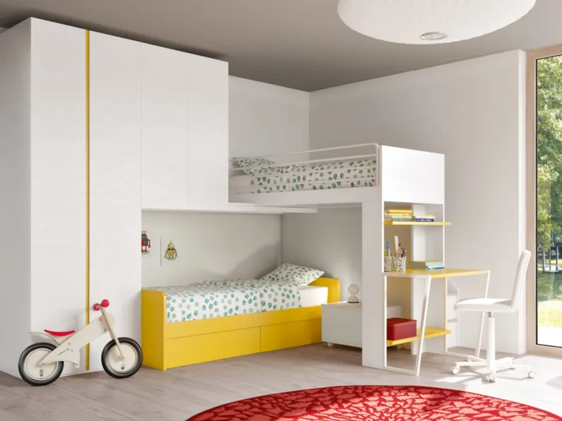 Cameretta Mottes mobili fantasy 29 Mottes selection con letto a soppalco in Offerta Outlet