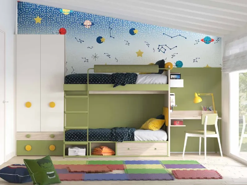 Cameretta Open 01 S75 con letto a castello a prezzo Outlet