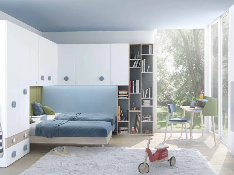 Cameretta Open 02 Mottes selection con letto a pontein offerta