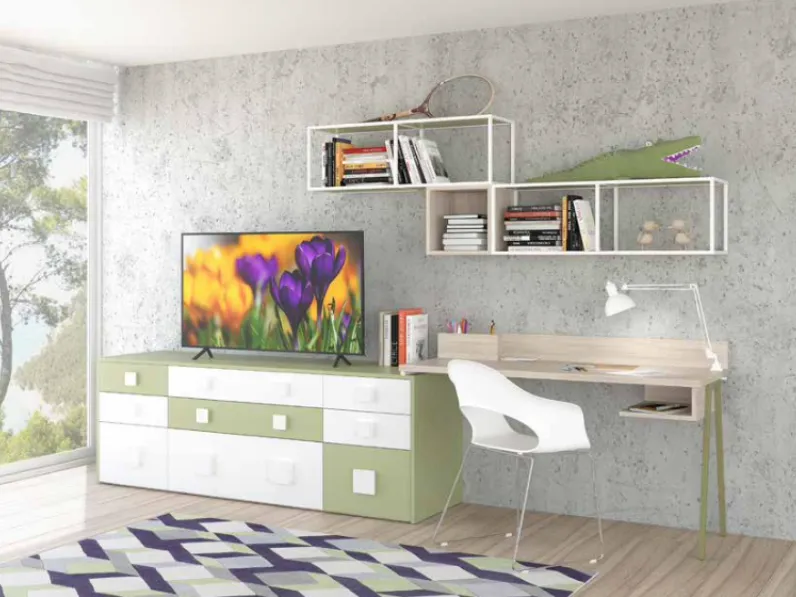 Cameretta Open 09 Mottes: legno di qualit, prezzi outlet! Design moderno per arredare al meglio la tua stanza.