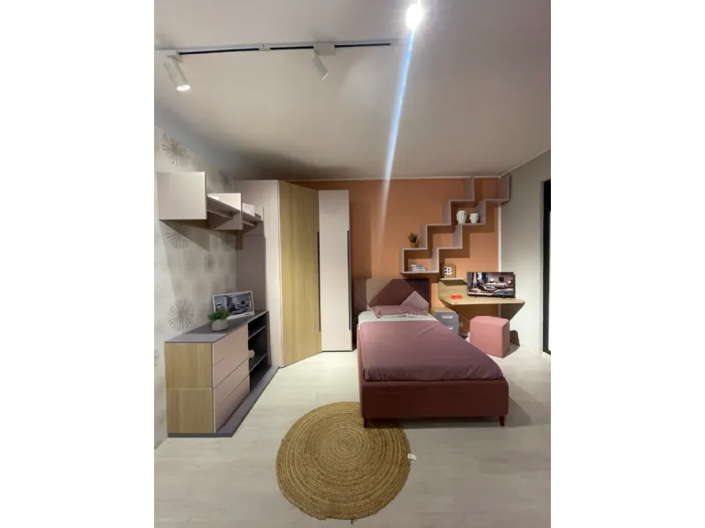 Cameretta Peonia Moretti compact camerette in laccato opaco in Offerta Outlet