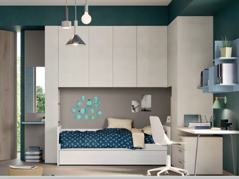 Cameretta Ponte evo 33 Mistral in laminato materico in Offerta Outlet