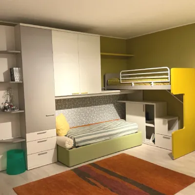 Cameretta Qik Doimo cityline con letto a soppalco scorrevole in Offerta Outlet