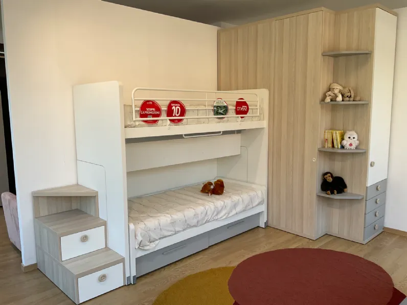 Cameretta Qik Doimo cityline con letto a castello scorrevolein offerta