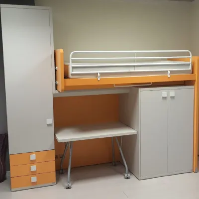 Cameretta Qik luna Doimo cityline con letto a castello scorrevole in Offerta Outlet