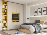 Cameretta Qik yellow Doimo cityline in laminato opaco a prezzo Outlet
