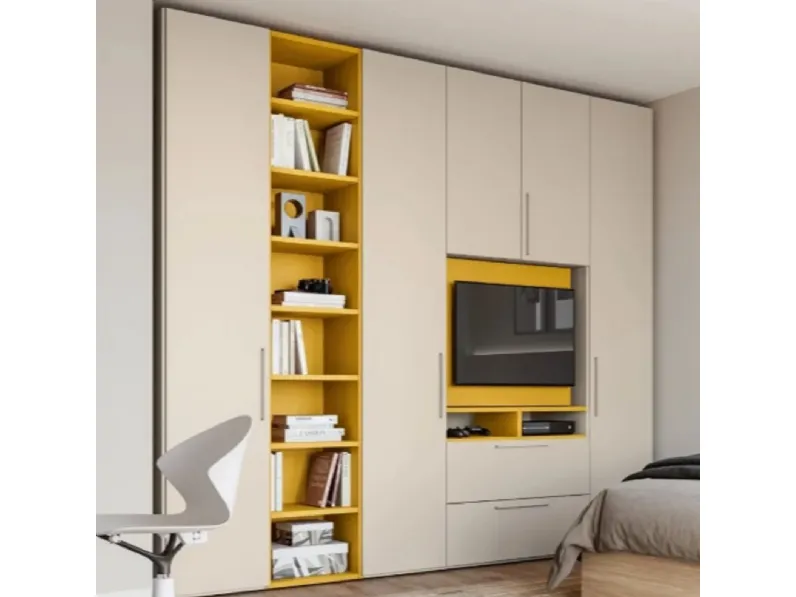 Cameretta Qik yellow Doimo cityline in laminato opaco a prezzo Outlet