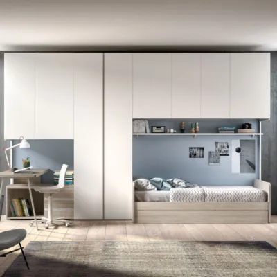 Cameretta Room146 Zg mobili con letto a soppalco scorrevole in Offerta Outlet