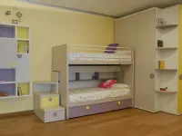 Cameretta Roy Doimo cityline con letto a castello scorrevole a prezzo Outlet