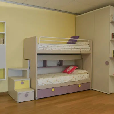 Cameretta Roy Doimo cityline con letto a castello scorrevole a prezzo Outlet