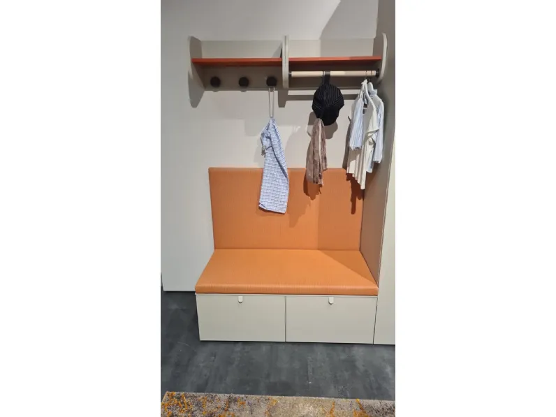 Cameretta Sa 160 cameretta nidi papaya Battistella in laminato opaco in Offerta Outlet