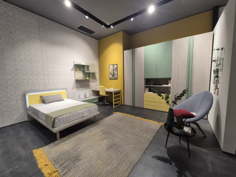 Cameretta Sa 166 cameretta brera kids giallo Collezione esclusiva in laminato opaco in Offerta Outlet
