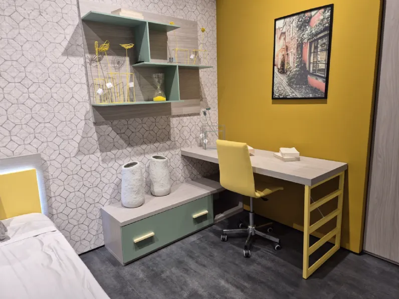 Cameretta Sa 166 cameretta brera kids giallo Collezione esclusiva in laminato opaco in Offerta Outlet