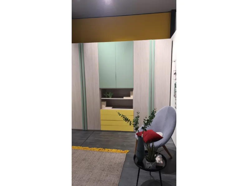 Cameretta Sa 166 cameretta brera kids giallo Collezione esclusiva in laminato opaco in Offerta Outlet