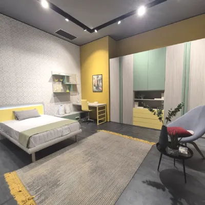 Cameretta Sa 166 cameretta brera kids giallo Collezione esclusiva in laminato opaco in Offerta Outlet