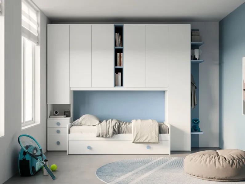 Cameretta Smart junior 13 San martino mobili in laminato opaco a prezzo scontato