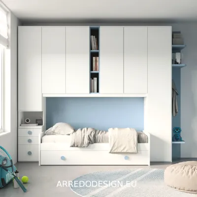 Cameretta Smart San martino mobili con letto a ponte a prezzo Outlet