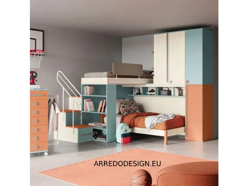 Cameretta Smart San martino mobilicon letto a soppalco scontata