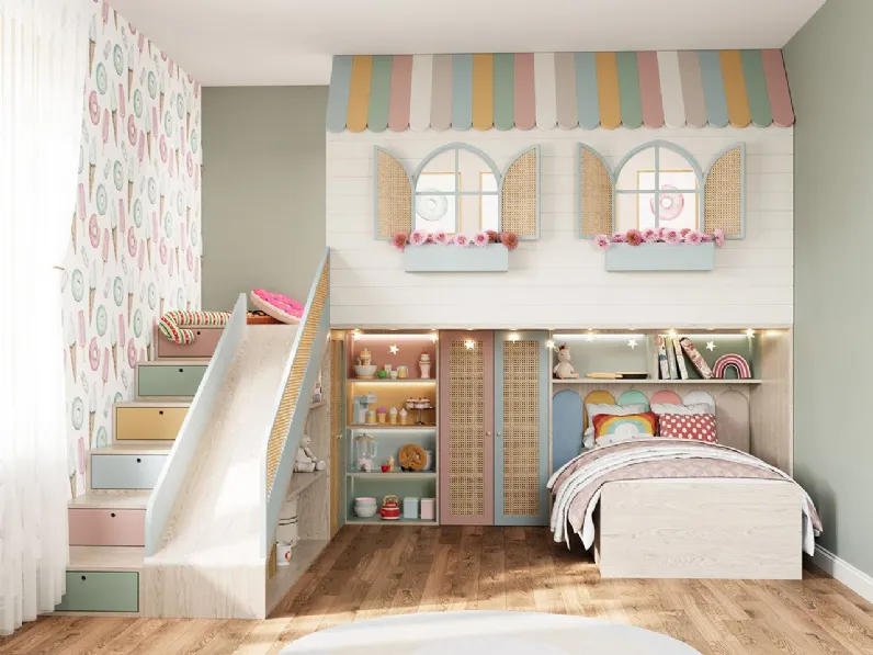 Cameretta in legno�The candy store Tiferno scontata a PREZZI OUTLET