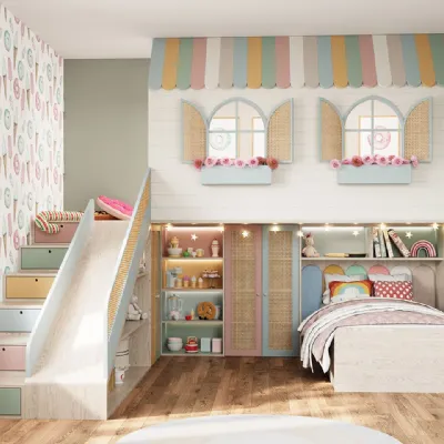 Cameretta in legno�The candy store Tiferno scontata a PREZZI OUTLET