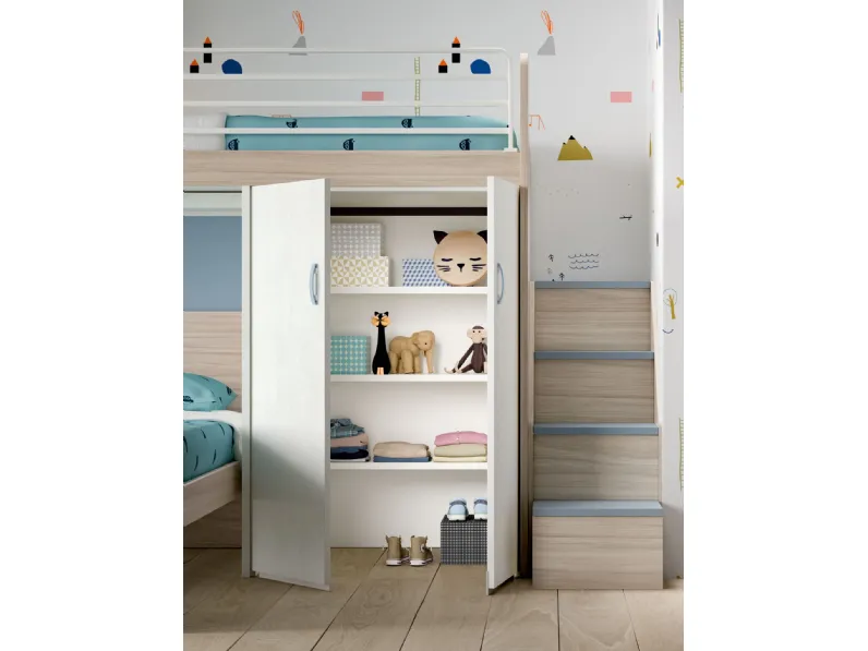 Scopri la Cameretta Fantasy 157 Zg di Zg Mobili. Laminato opaco in offerta outlet. Un'occasione imperdibile!