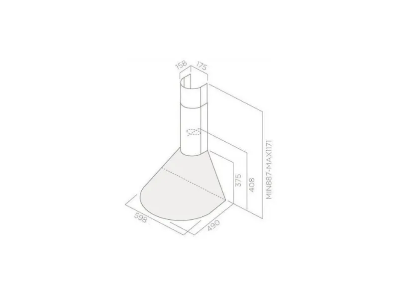 Cappa Aspirante A Parete Elica Tonda - Acciaio Inox, 480 M³/h, Per Cucina Moderna E Funzionale - Foto 2