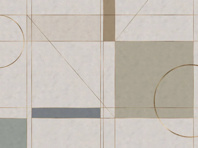 Carta da parati modello Golden geometry a tema arte Offerta Outlet