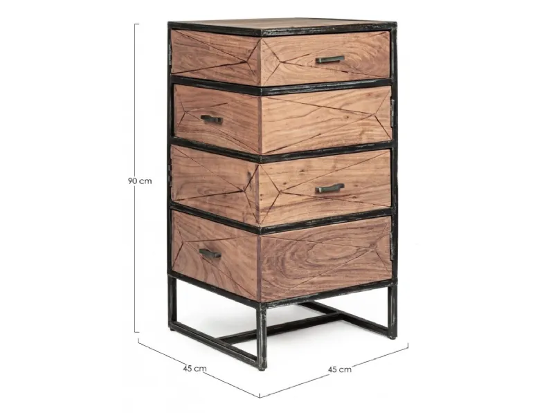 Cassettiera 4c egon Outlet etnico in Legno a prezzi outlet