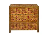 Cassettiera in Legno Cassettiera frida 3 css giallo Outlet etnico a prezzo Outlet