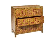 Cassettiera in Legno Cassettiera frida 3 css giallo Outlet etnico a prezzo Outlet