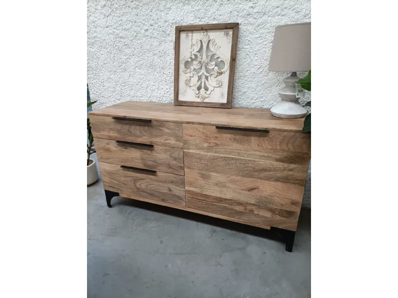 Cassettiera Cassettiera in i teak  industrial   Nuovi mondi collection in Legno in offerta