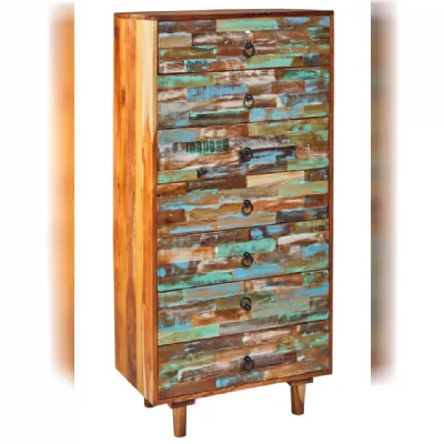 Cassettiera modello Cassettiera settimino 7css in Legno Outlet etnico in Offerta Outlet