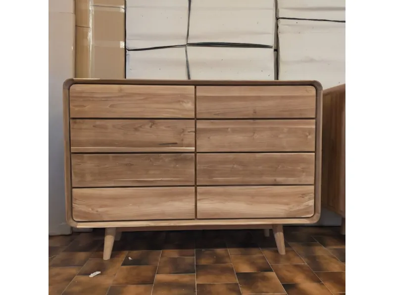 Cassettiera Cassettiera vintage teak 120 140 cm Outlet etnico in Legno a prezzi outlet