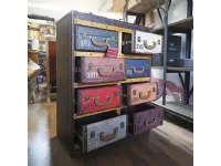 Cassettiera modello Cassettiere stile vinatge in cuoio  in Pelle Nuovi mondi collection in offerta