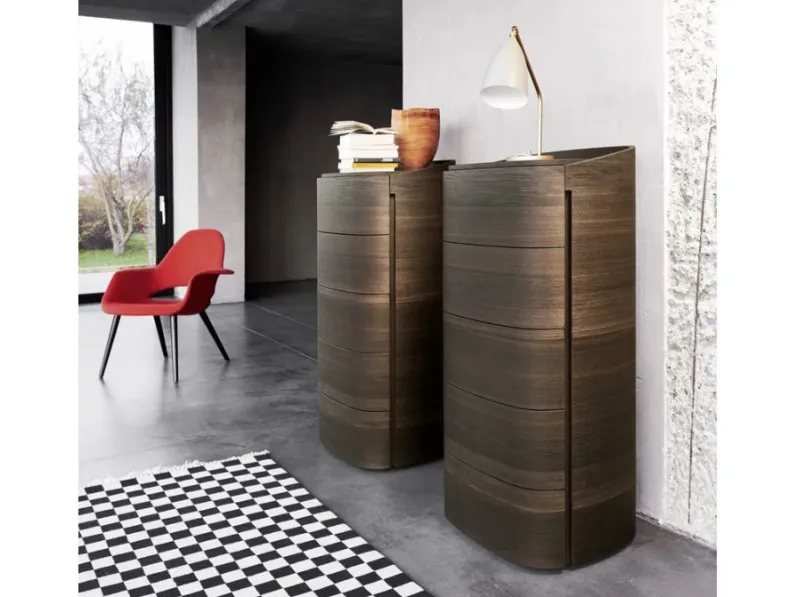 Cassettiera in Legno Settimanale curvo babila Sangiacomo a prezzo Outlet