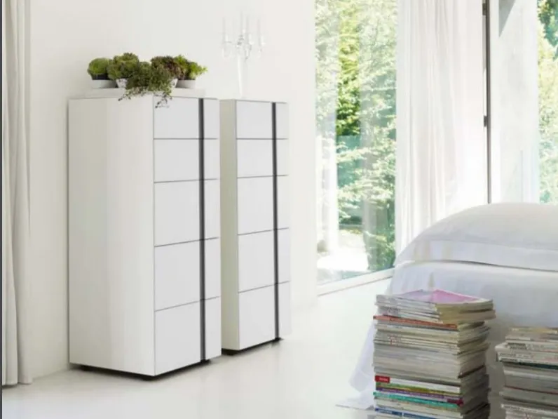 Cassettiera in Laccato opaco Abaco settimanale con gola Sangiacomo in Offerta Outlet